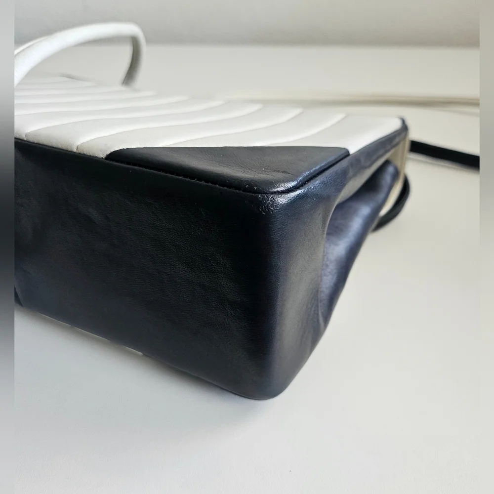 Chanel Dark Navy & White Mademoiselle Flap Bag